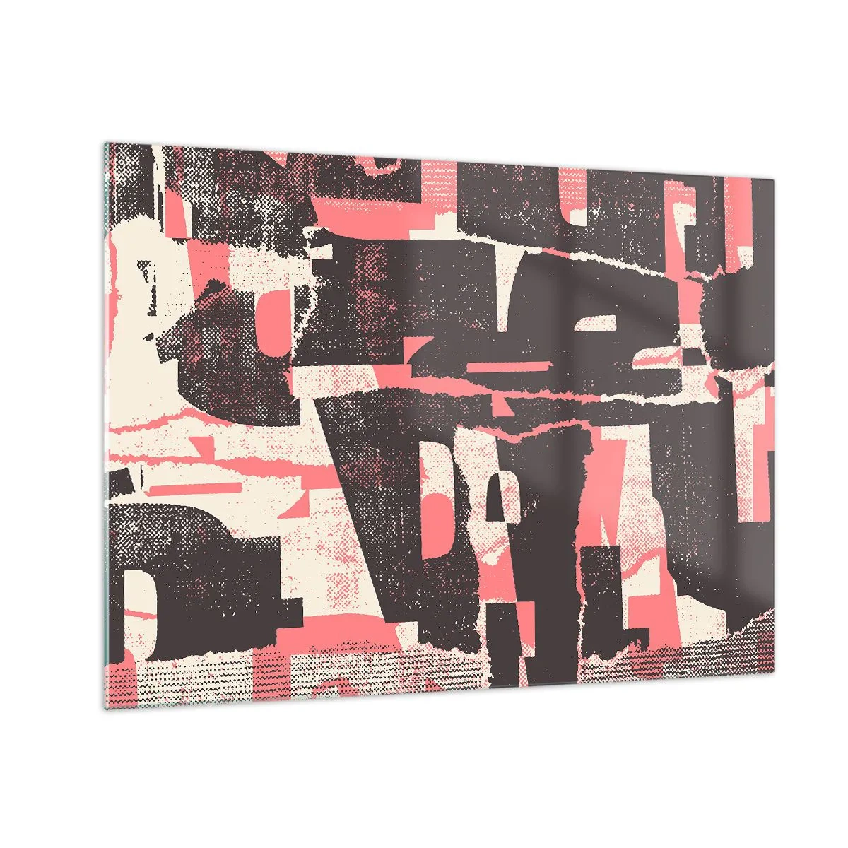 Üveg kép - Modern absztrakció fekete, piros és bézs színben - 70x50cm - Minden nyüzsgés és nyüzsgés - Modern fali dekoráció nappalihoz és hálószobához ARTTOR