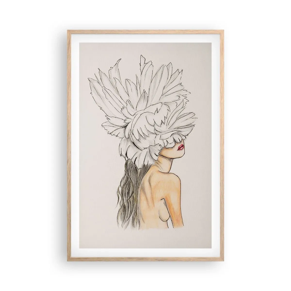 Poszter világos tölgy keretben - Koronás szépség - 61x91 cm