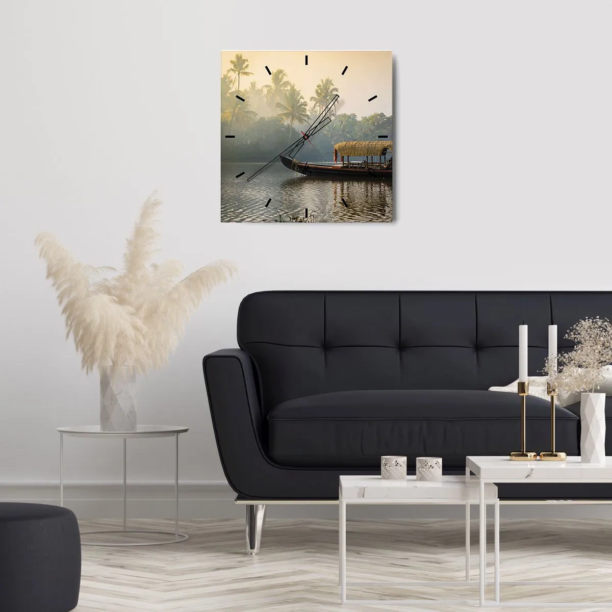 Falióra, Óra - Ház a folyón - 40x40 cm