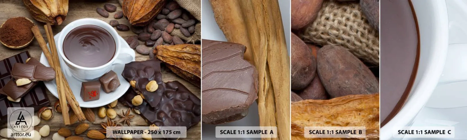 Fotótapéta Minta Standard Eco - Egy mesebeli csokoládégyárból - Gasztronómia, Csokoládé, Kávé - 100x30 cm