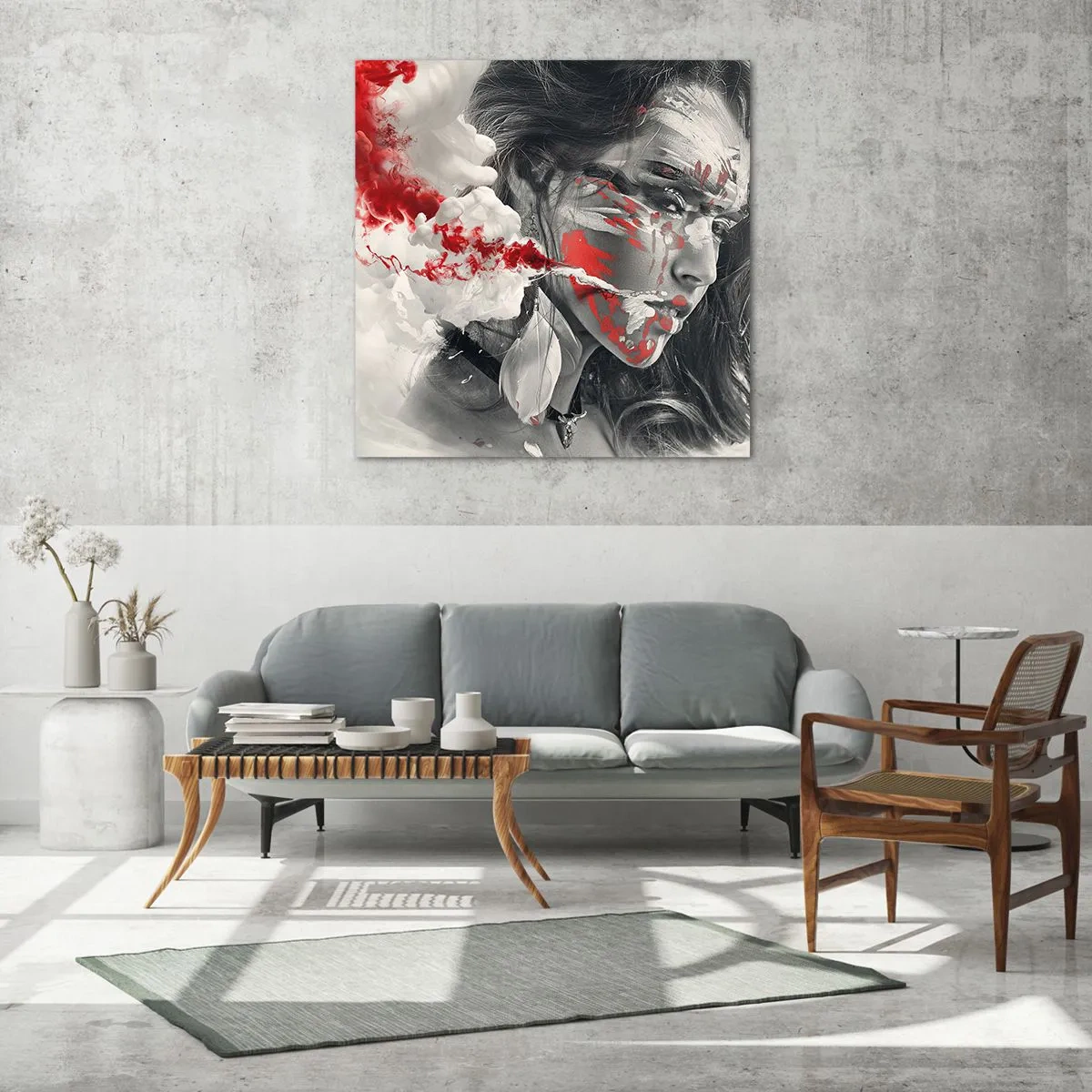 Üveg kép - Az abszurditás füstjében - 70x70 cm