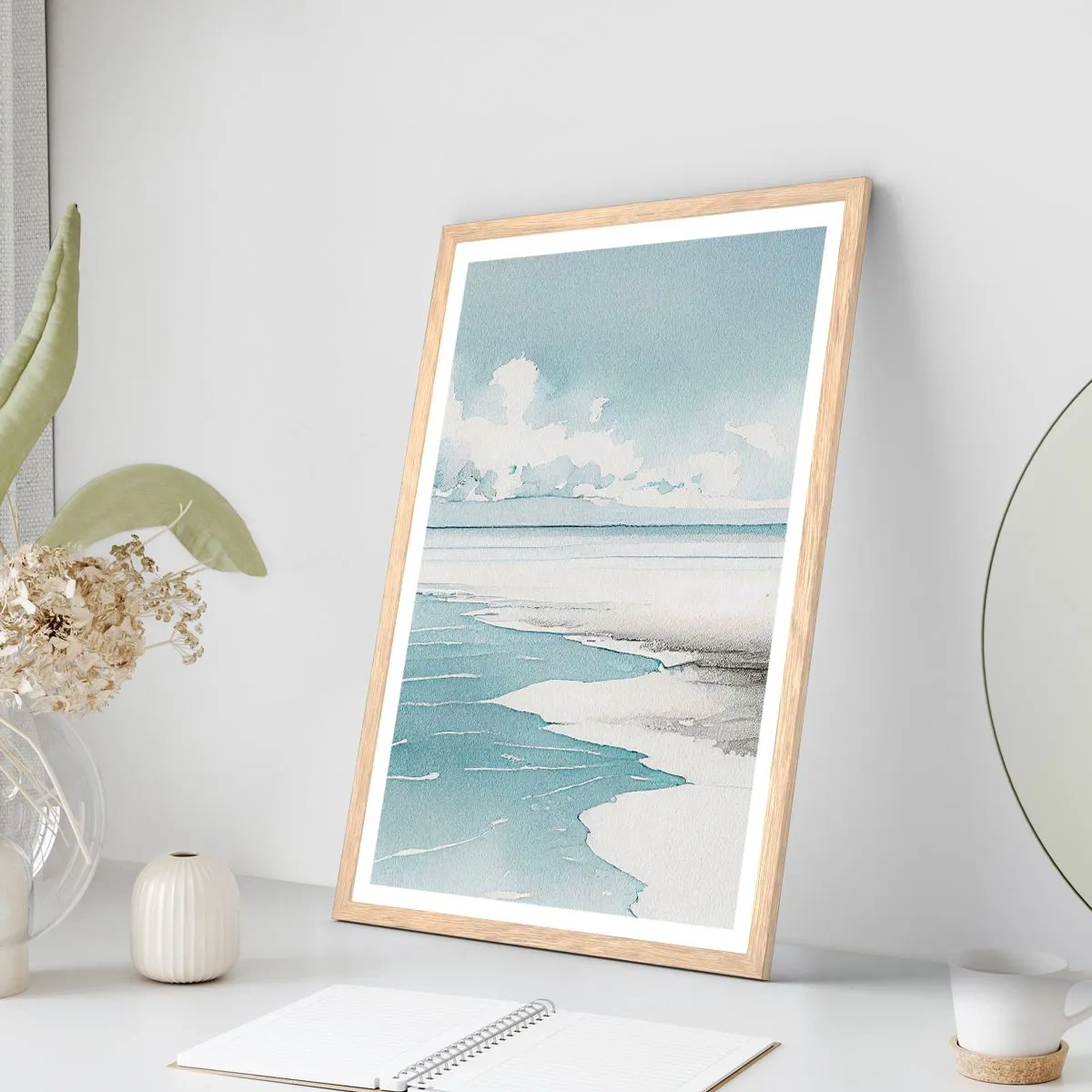 Poszter világos tölgy keretben - Szelíd dagály - 30x40 cm