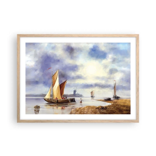 Poszter világos tölgy keretben - A tengerészek visszatérése - 70x50 cm