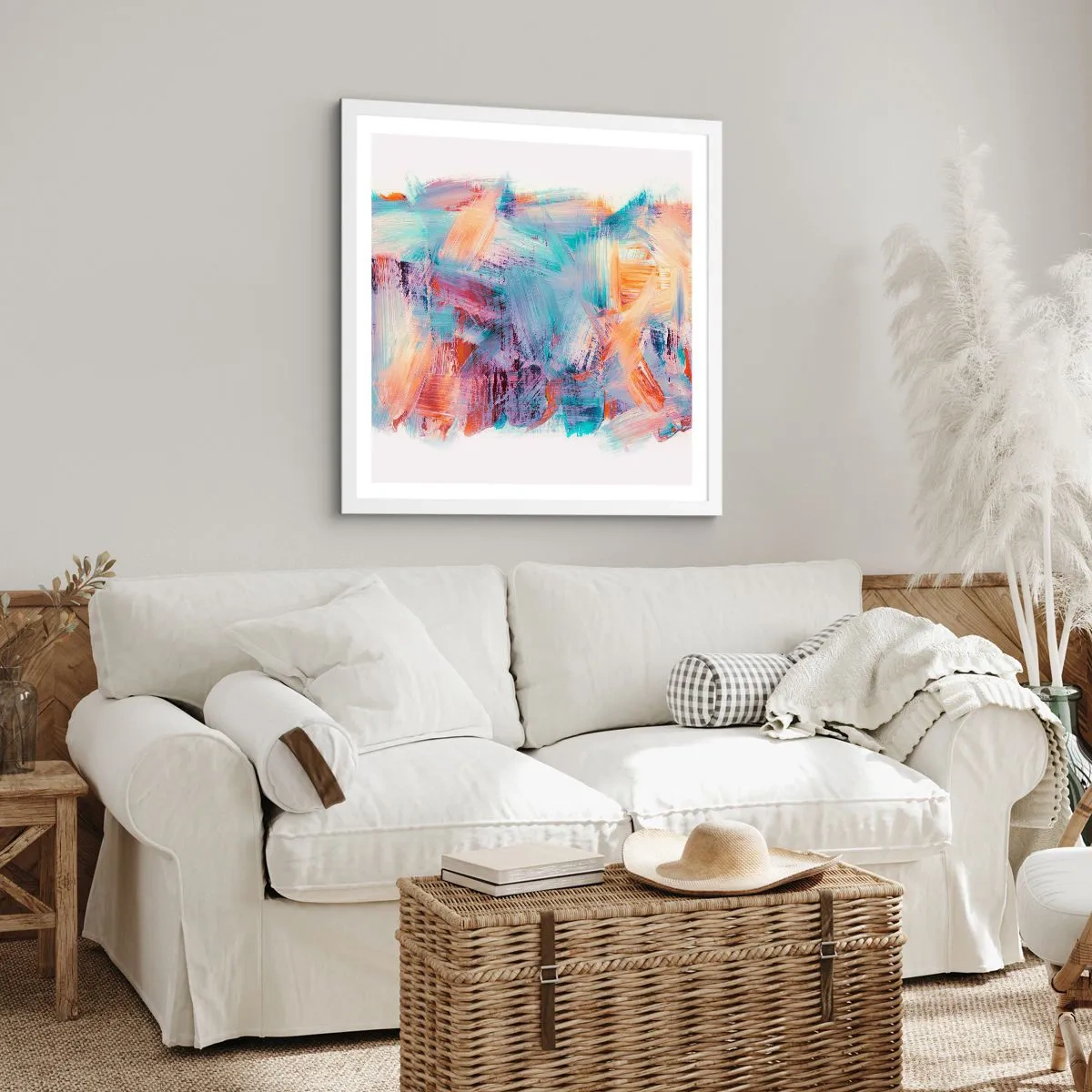 Poszter fekete keretben - Színes rendetlenség - 60x60 cm