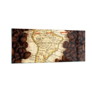 Üveg kép - Honnan származik a legjobb kávé? - 100x40 cm