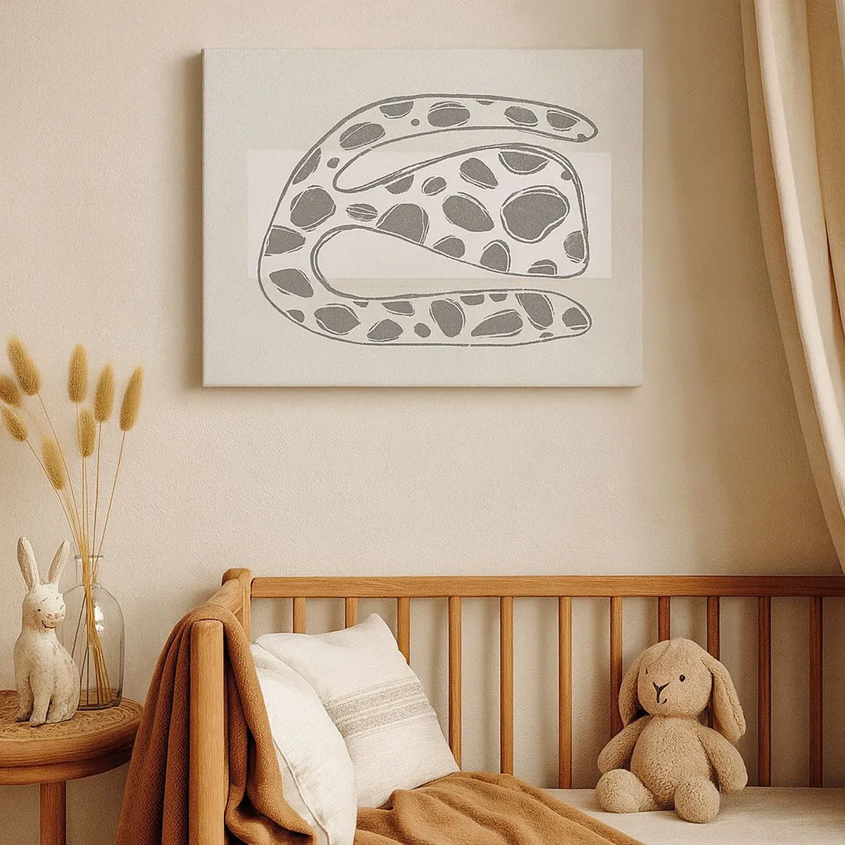 Vászonkép - Absztrakt organikus minta szürke árnyalatokban - 70x50cm - Egy bizarr teremtmény - Modern fali dekoráció nappalihoz és hálószobához ARTTOR