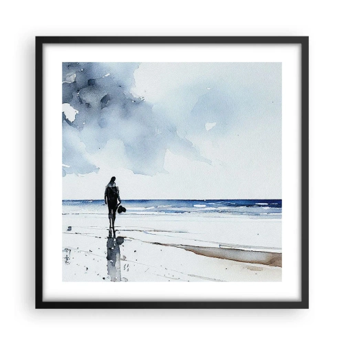 Poszter fehér keretben - Beszélgetés a tengerrel - 50x50 cm