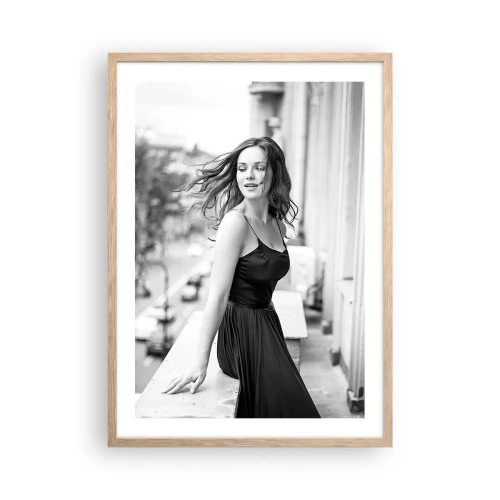 Poszter világos tölgy keretben - Biztosan párizsi - 50x70 cm