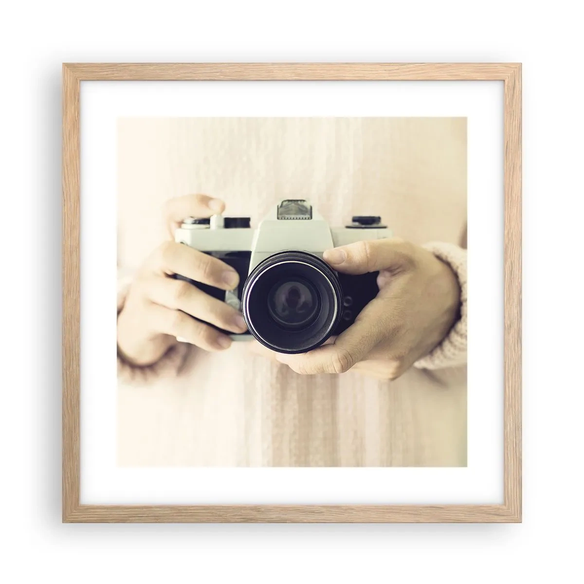 Poszter világos tölgy keretben - Többet látni... - 40x40 cm