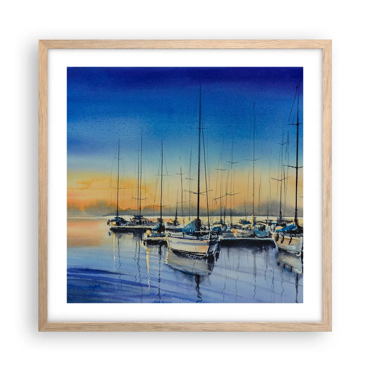 Poszter világos tölgy keretben - Egy szép nap vége - 50x50 cm