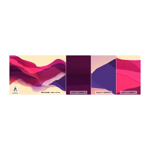 Fotótapéta Minta Öntapadós Deluxe Sticker - Bíbor hullámok - Absztrakció, Darab, Modern művészet - 100x30 cm