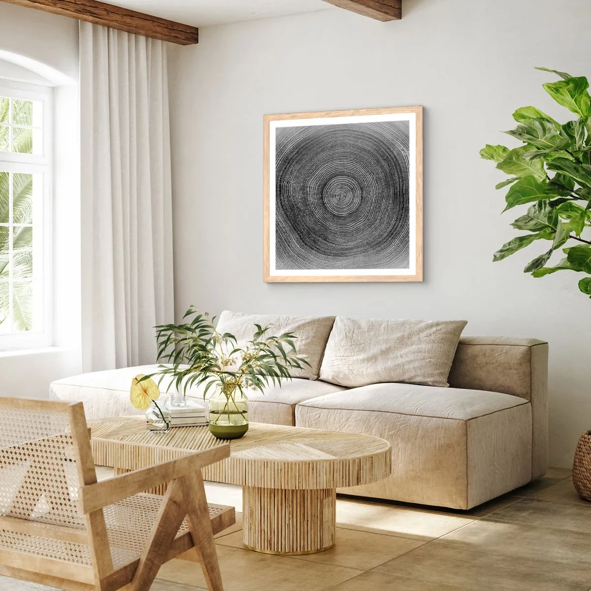 Poszter világos tölgy keretben - Az idők jele - 60x60 cm