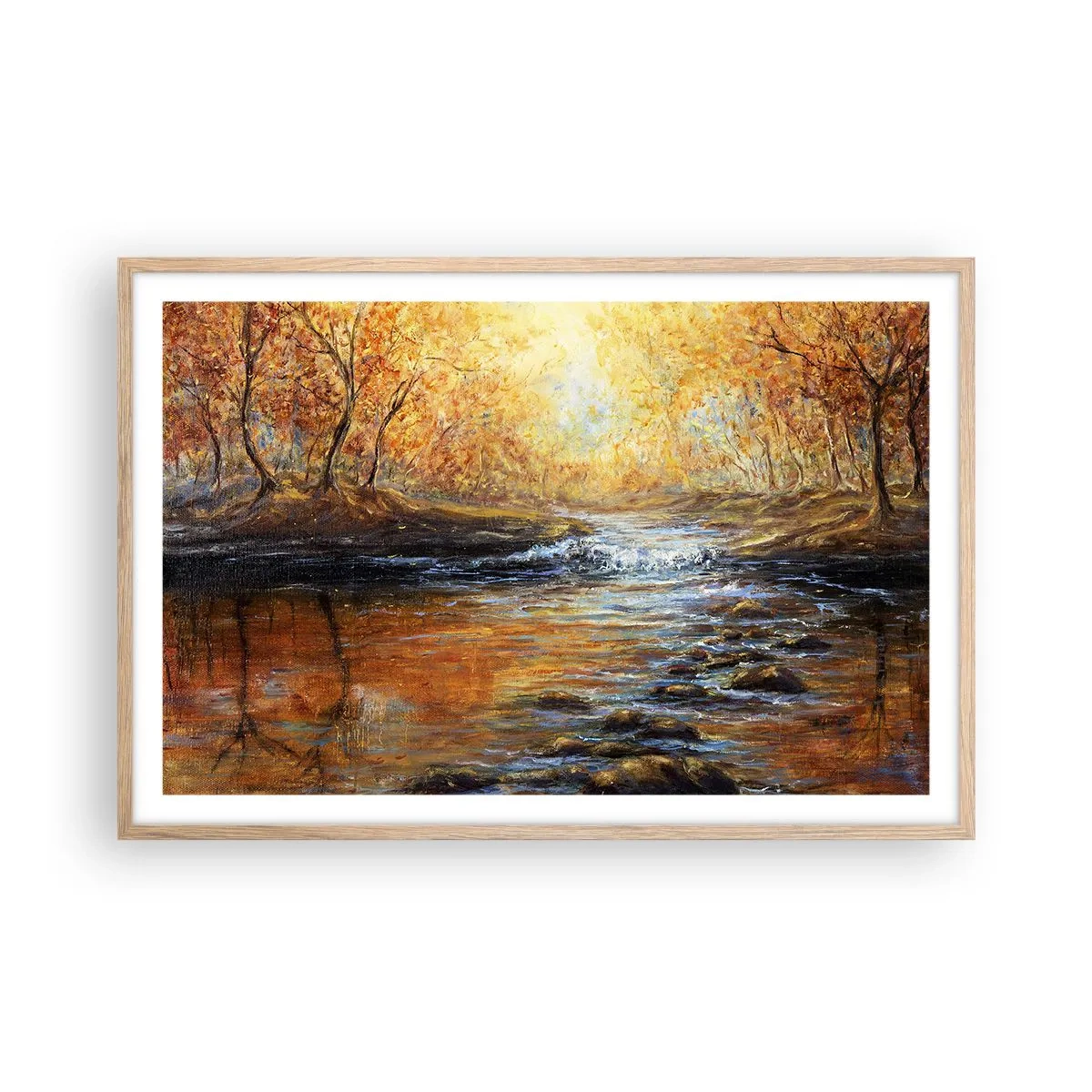 Poszter világos tölgy keretben - Az Arany Patak - 91x61 cm