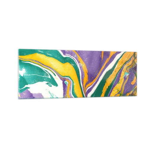 Üveg kép - Színes hullámok - 140x50 cm