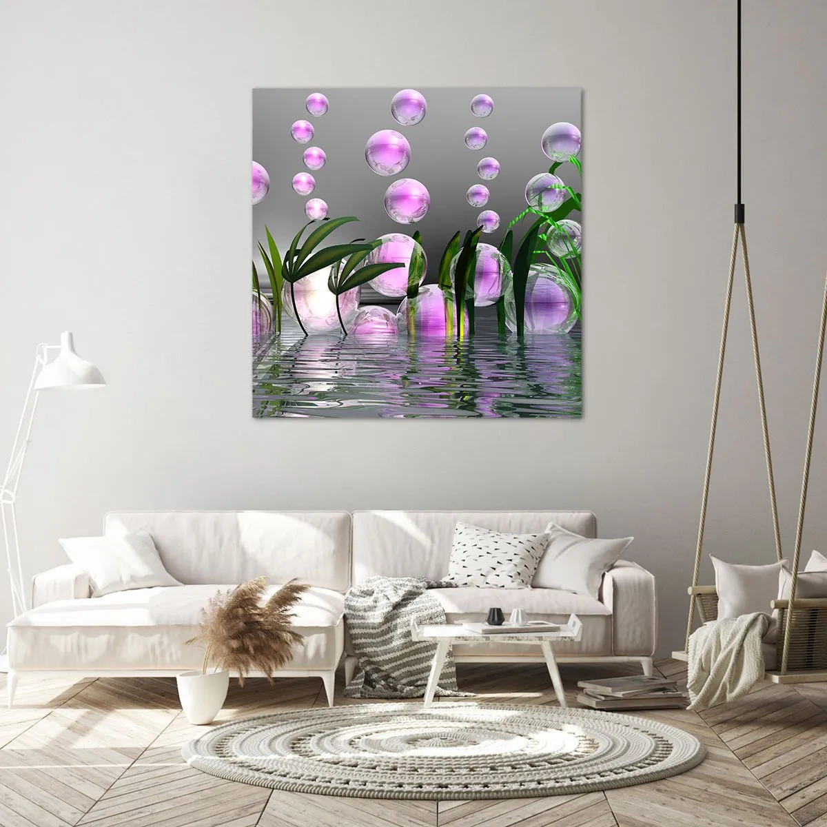 Vászonkép - A könnyedség és az élet tükröződő kompozíciója - 60x60 cm