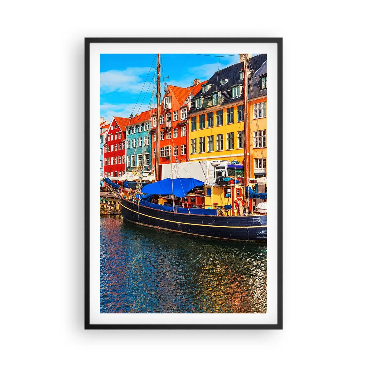 Poszter fehér keretben - Örömteli rakpart - 61x91 cm