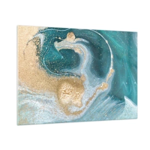 Üveg kép - Arany és türkiz örvénye - 100x70 cm