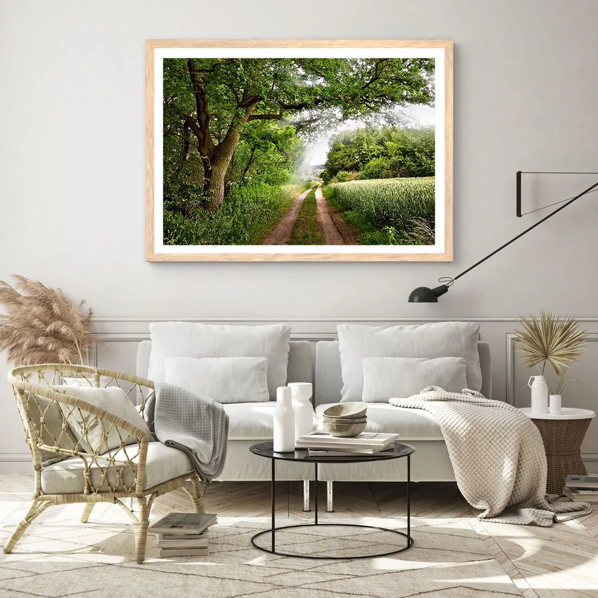Poszter világos tölgy keretben - Et in Arcadia ego - 40x30 cm