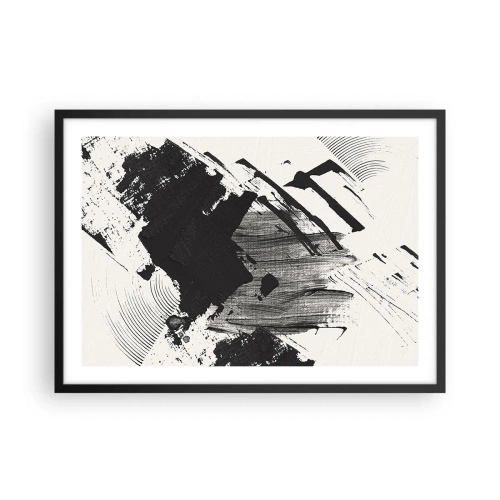 Poszter fehér keretben - Absztrakció - a fekete kifejezése - 70x50 cm