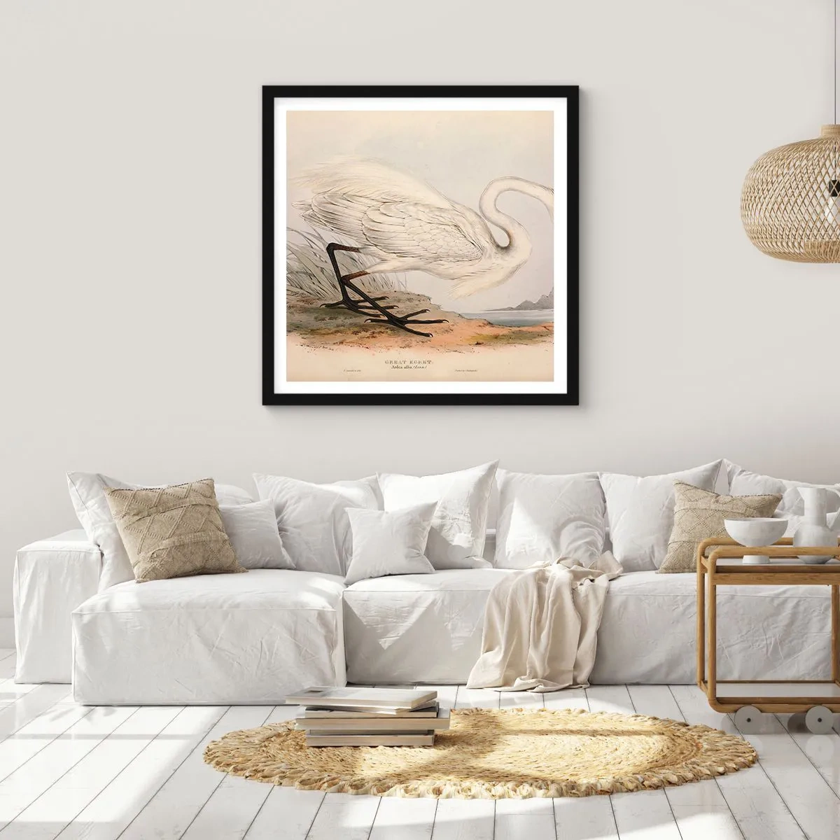 Poszter fehér keretben - Hölgy a nádasban - 60x60 cm