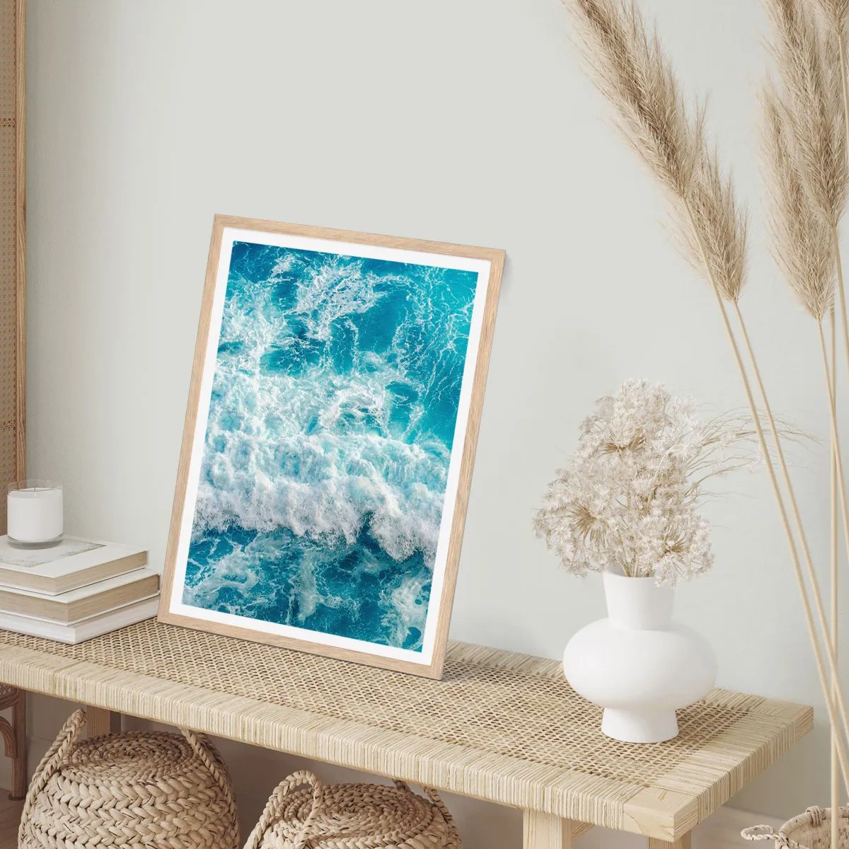 Poszter világos tölgy keretben - Vidáman és ugrálva - 40x50 cm