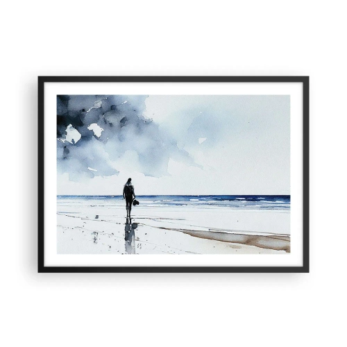 Poszter fehér keretben - Beszélgetés a tengerrel - 70x50 cm
