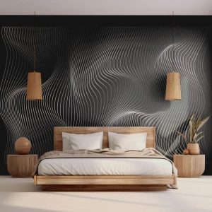 Fotótapéta Premium Sand - A fény tánca a térben - 3D, Vonalak, Modern - 100x70 cm