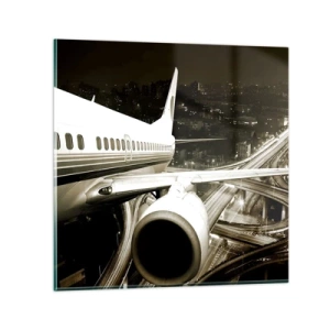 Üveg kép - Felrepülni az éjszakába - 50x50 cm