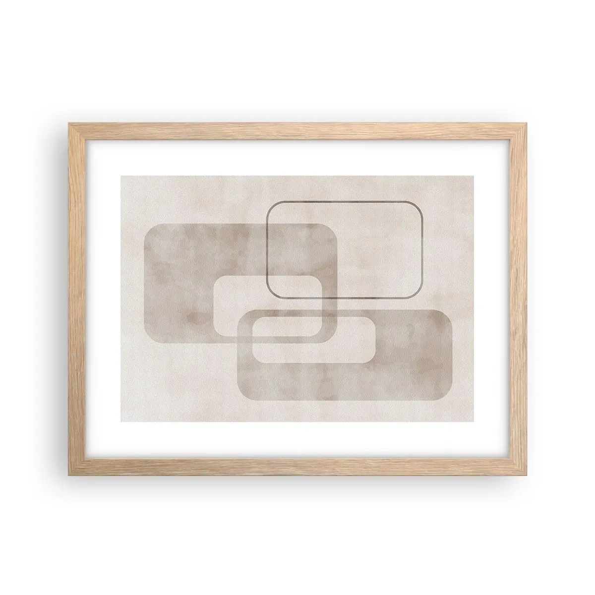 Poszter világos tölgy keretben - Geometrikus fúga - 40x30 cm