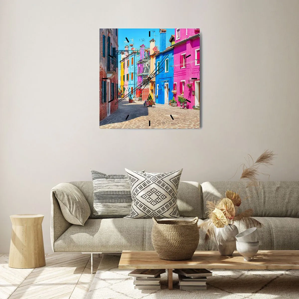 Falióra, Óra - Város "A papagájoknál" - 40x40 cm