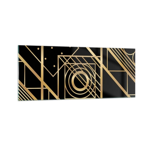 Üveg kép - Arany geometria - 100x40 cm