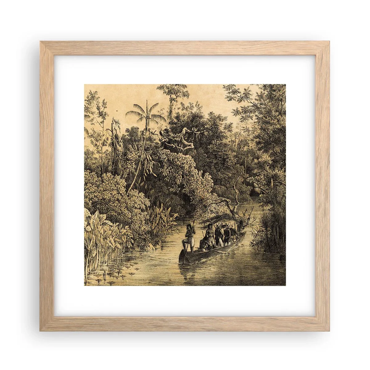 Poszter világos tölgy keretben - Expedíció a forráshoz - 30x30 cm