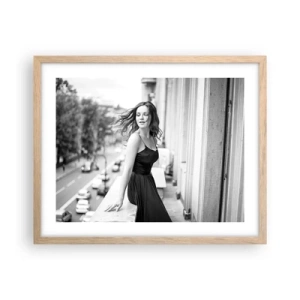 Poszter világos tölgy keretben - Biztosan párizsi - 50x40 cm