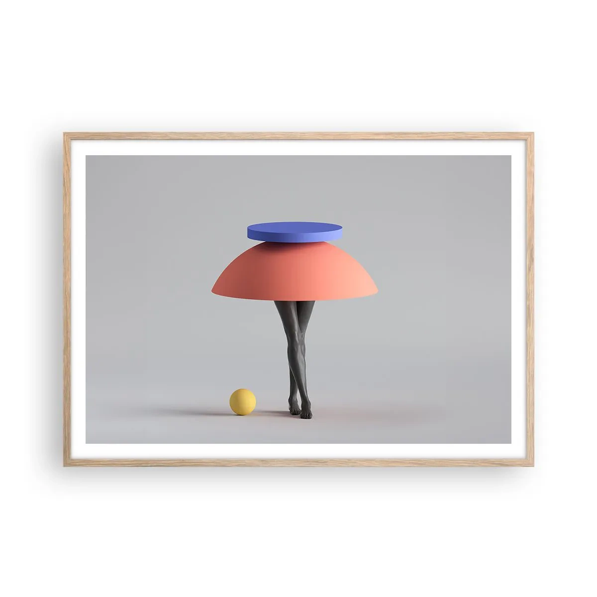 Poszter világos tölgy keretben - Szürreális kompozíció - 100x70 cm