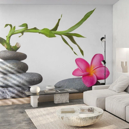 Fotótapéta Premium Canvas - Az élet és az időtartam színei - Virág, Kövek, Gyógyfürdő - 350x256 cm