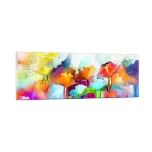 Üveg kép - Kivirágzott a szivárvány - 90x30 cm