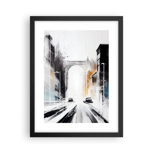 Poszter fehér keretben - Várostanulmány: építészet és mozgás - 30x40 cm