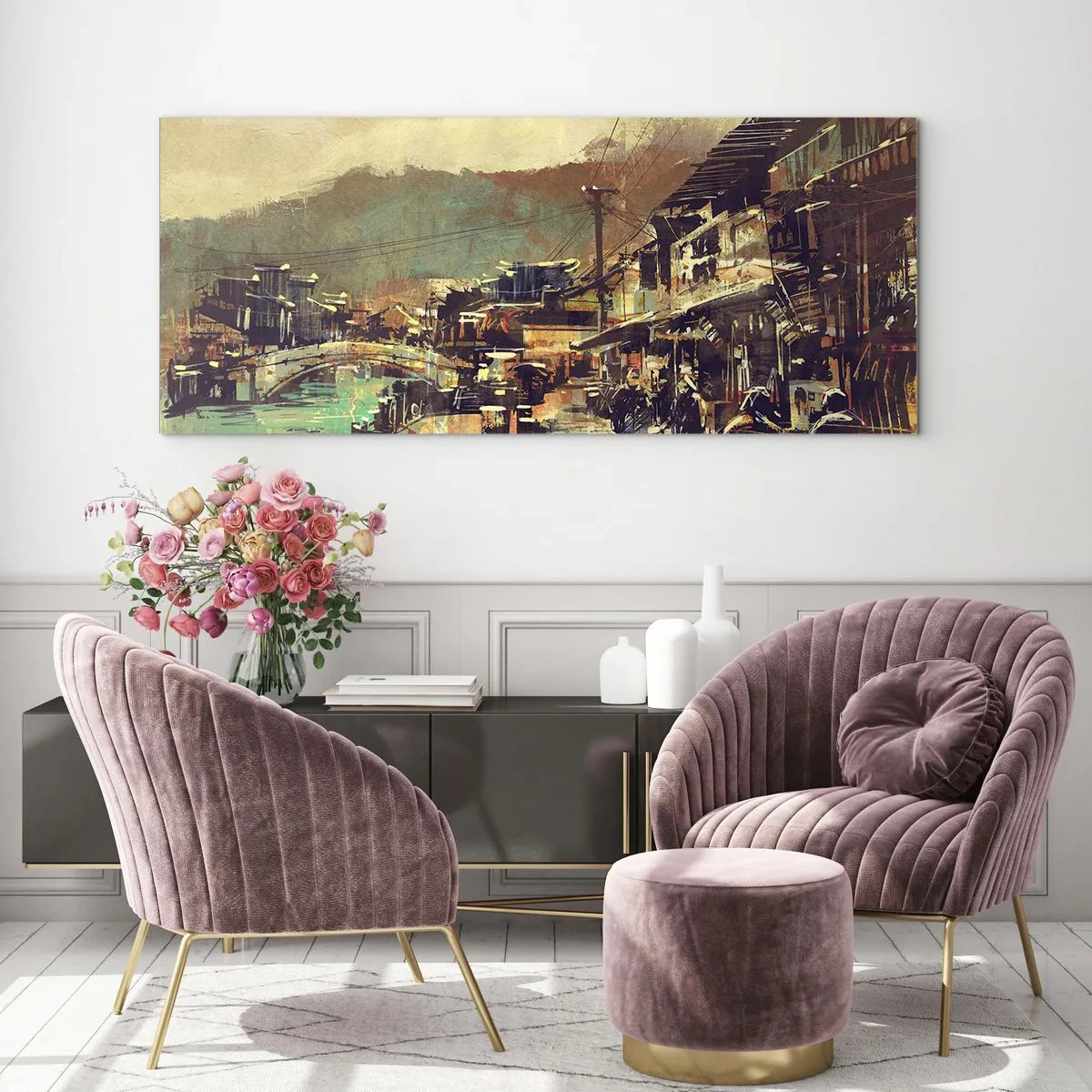 Üveg kép - Az élet, mint a szürke gazdagság - 120x50 cm
