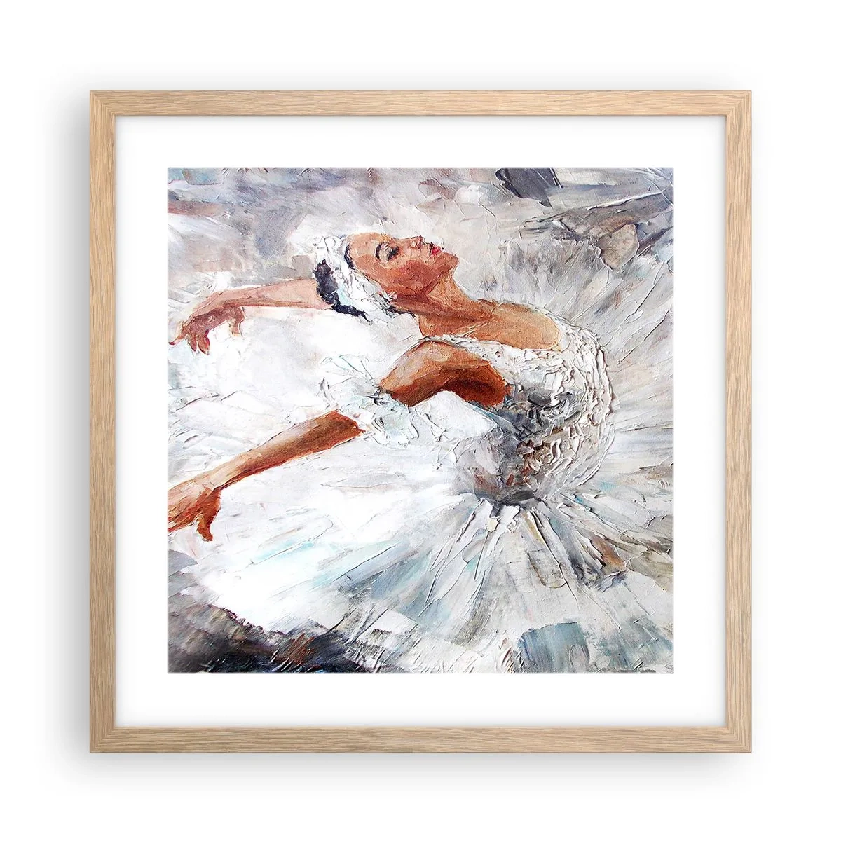 Poszter világos tölgy keretben - Finom és könnyű, mint a tüll - 40x40 cm