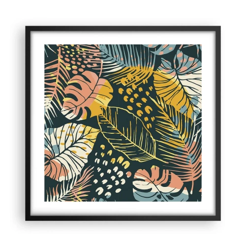Poszter fehér keretben - Leveles fantázia - 50x50 cm