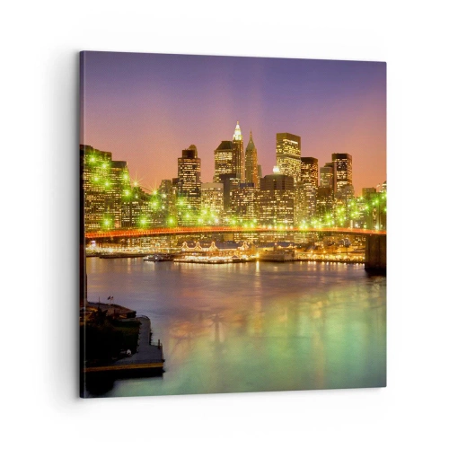 Vászonkép - Itt soha nem alszik el a fény - 60x60 cm