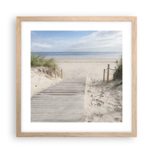 Poszter világos tölgy keretben - A horizontig - 40x40 cm