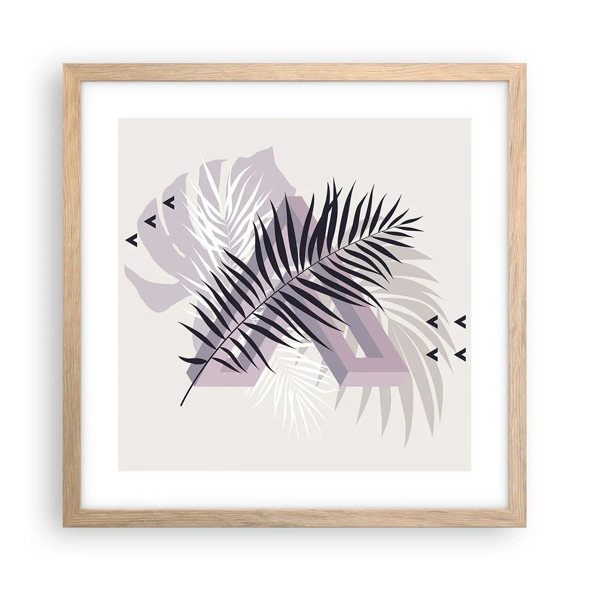 Poszter világos tölgy keretben - Az árnyék árnyéka - 40x40 cm