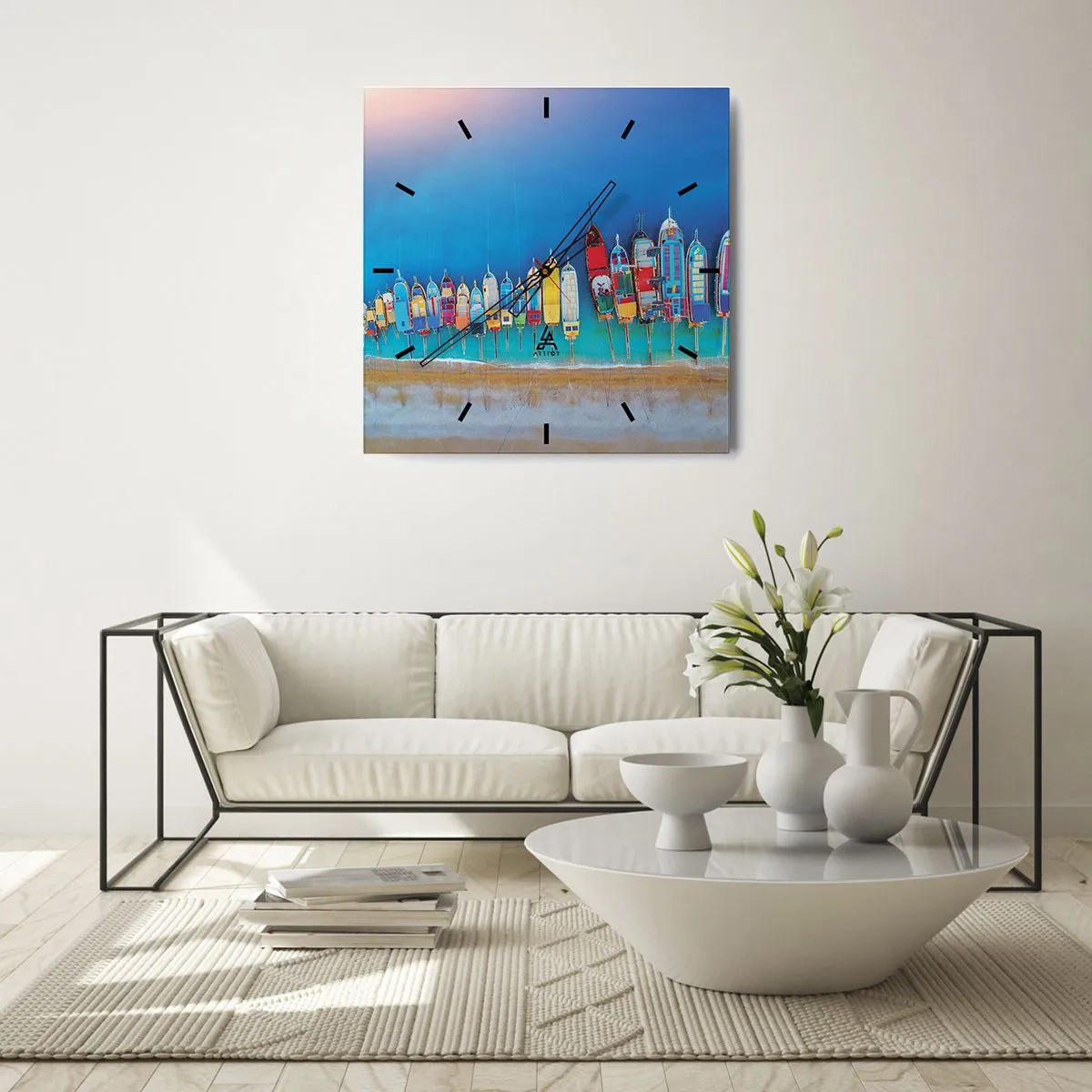 Falióra, Óra - Madártávlatból - 40x40 cm