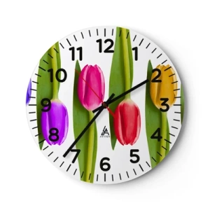 Falióra, Óra - Szivárvány kompozíció - 30x30 cm