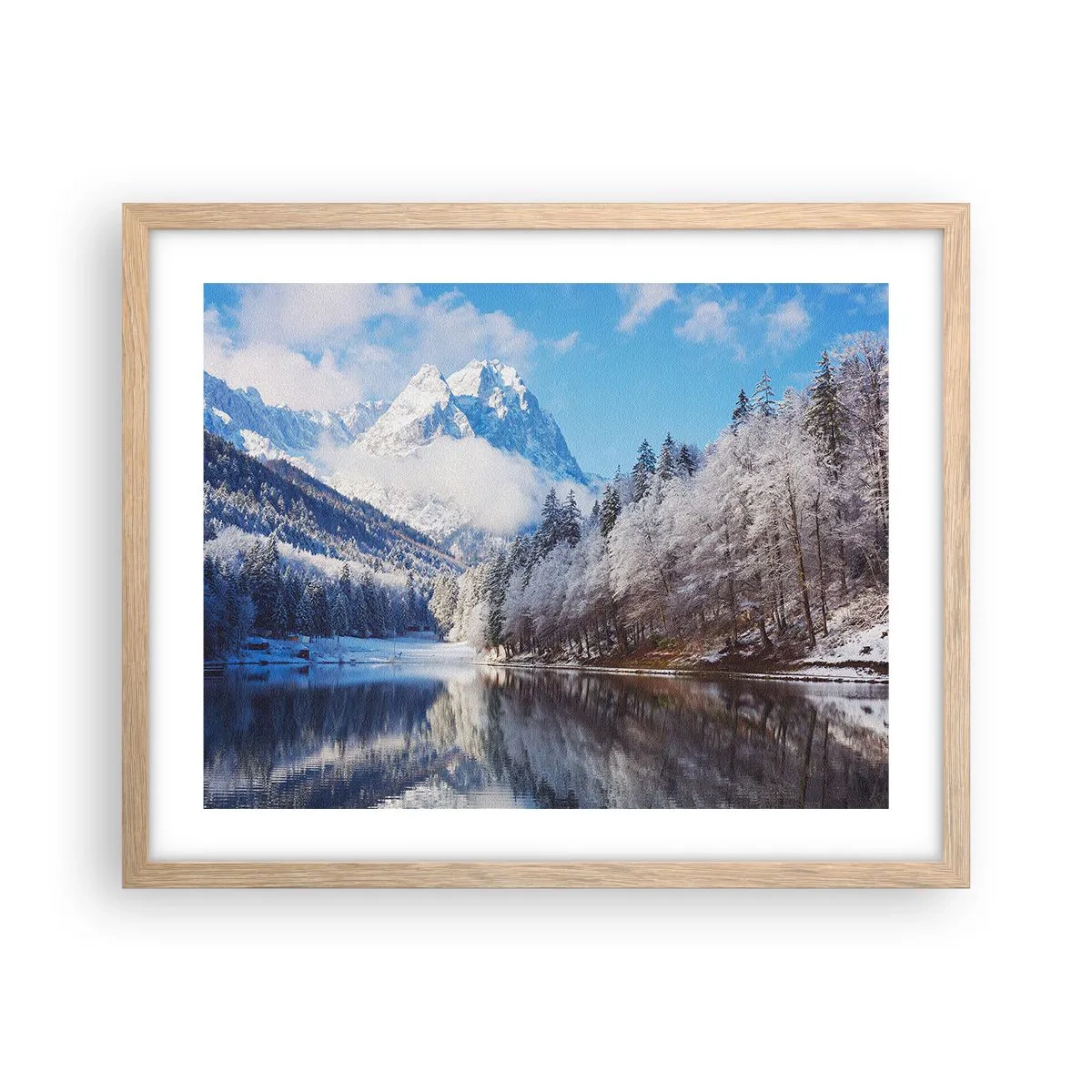 Poszter világos tölgy keretben - Hóőrség - 50x40 cm