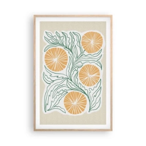 Poszter világos tölgy keretben - Etnikus egy csipet absztrakcióval - 61x91 cm