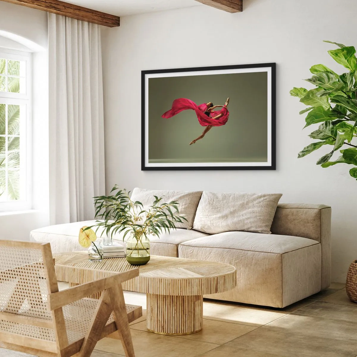 Poszter fehér keretben - Táncoló láng - 70x50 cm