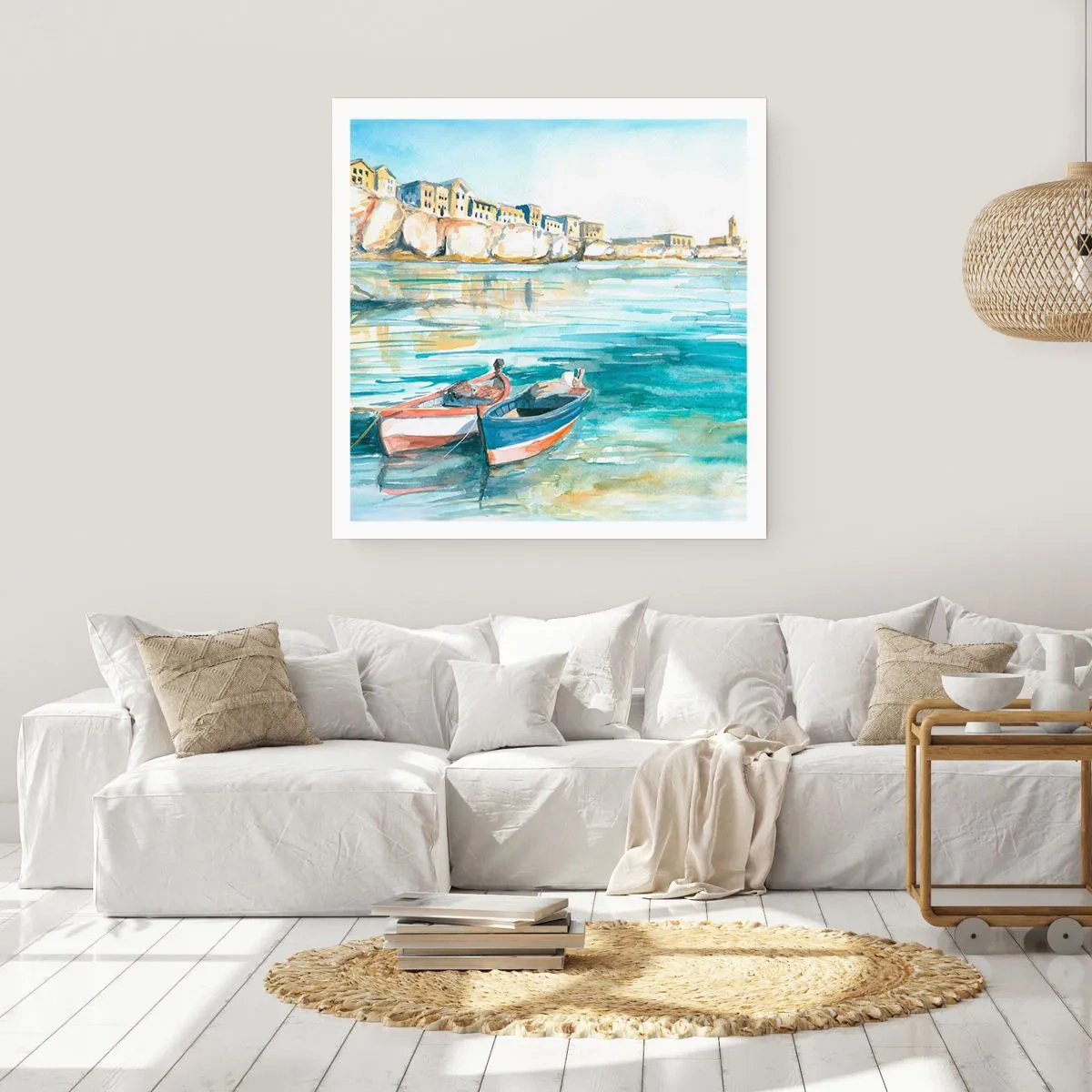 Poszter - Tájkép azúrkéken - 40x40 cm