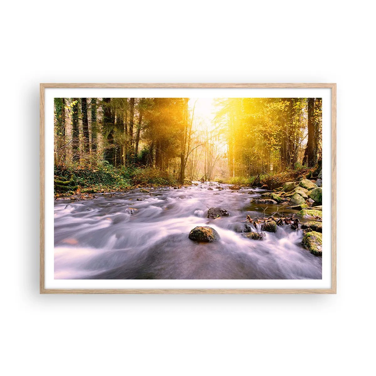 Poszter világos tölgy keretben - Malachit ezüst és arany keretben - 100x70 cm